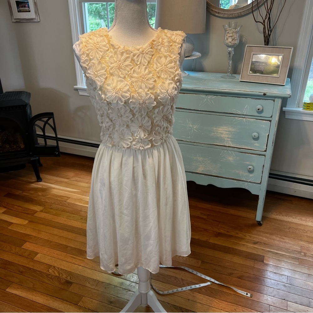 Asos cream beaded backless dress size 4. A1